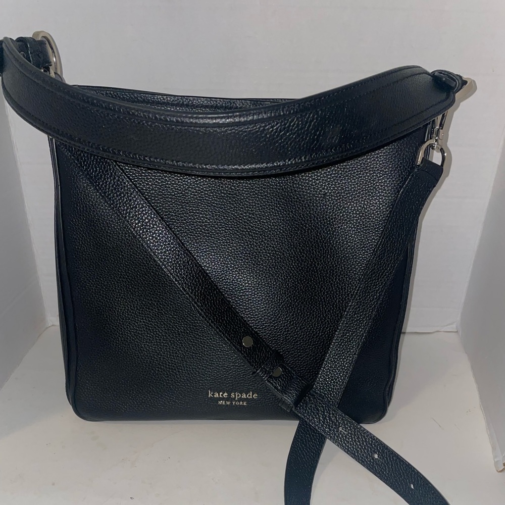 kate spade Black Pebbled Leather Hobo Bag